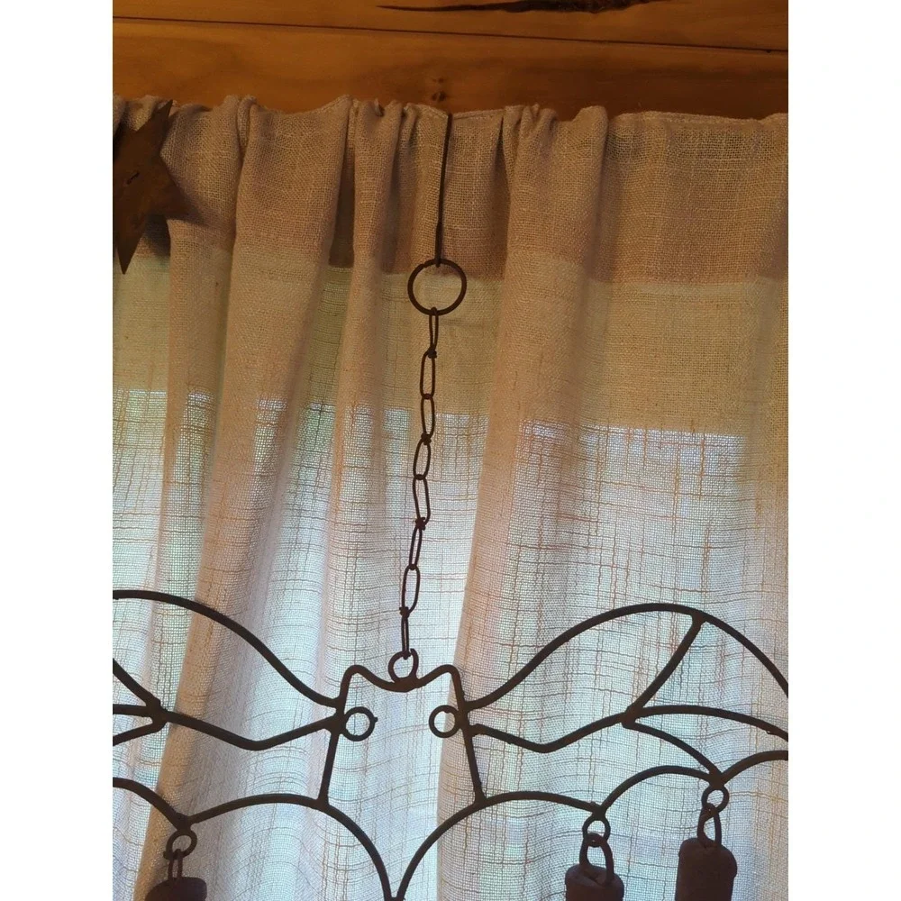 Antique Iron Rare Large BAT With Babies Rusty Tin Farm Bells Windchimes
